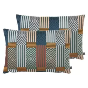 Prestigious Textiles Blake Polyester Filled Cushions Twin Pack Cotton Autumn