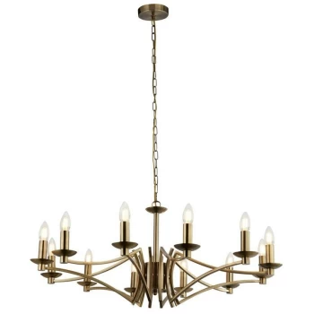 Searchlight Lighting - Searchlight Ascot 12 Light Pendant Antique Brass