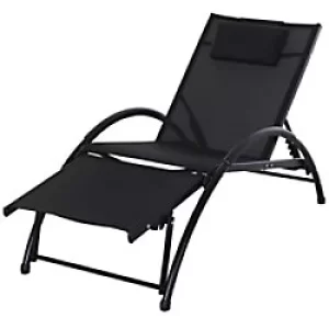 Outsunny Lounger 84B-447V70BK Aluminum, Texteline Black