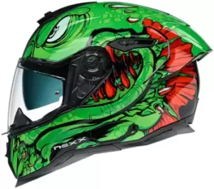 Nexx SX.100R Abisal Helmet, red-green, Size S, red-green, Size S