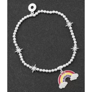 One In A Million Message Rainbow Silver Plated Bracelet