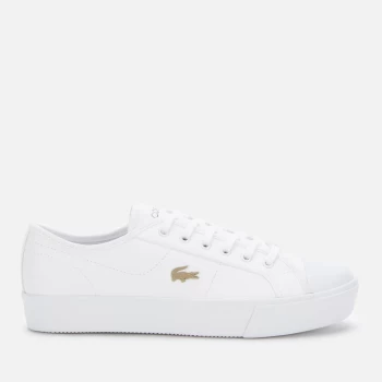 Lacoste Womens Ziane Plus Grand Leather Flatform Trainers - White/White - UK 3