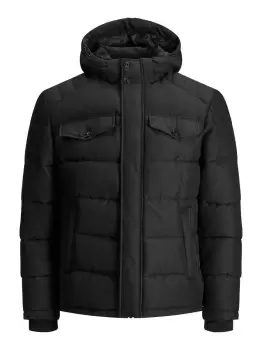 JACK & JONES Hooded Puffer Jacket Men Black