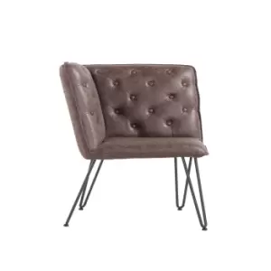 Sebastian Studded Back Corner Bench Brown