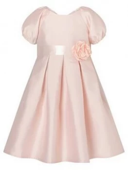 Monsoon Baby Girls S.E.W. Puff Duchess Twill Dress - Pink, Size 0-3 Months