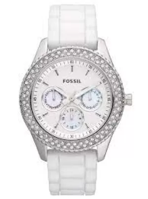 Fossil Womens Stella Multifunction Castor Oil Watch - White