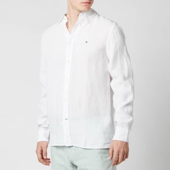 Tommy Hilfiger Mens Pigment Dyed Linen Shirt - White - M