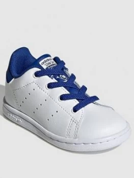 adidas Originals Stan Smith Infant Trainers - White/Blue, Size 7