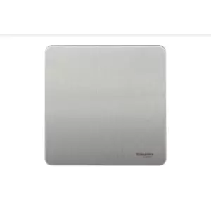 Schneider Electric Ultimate Screwless Flat Plate - Single Blank Plate, GU8410SS, Stainless Steel