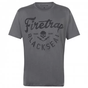 Firetrap Blackseal XL Graphic T Shirt Mens - Grey