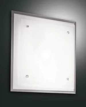 Maggie Flush Ceiling Light White Glass, E27