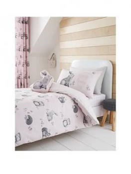 Catherine Lansfield Woodland Friends Easy Care Duvet Cover Set - Double, Pink