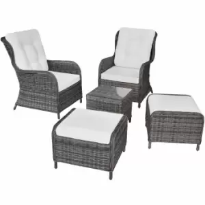 Tectake Rattan Garden Set Benissa With Aluminium Frame (2+2) Grey