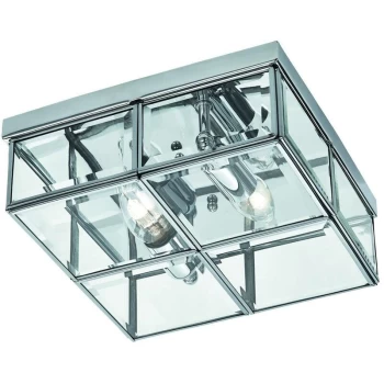 Searchlight Flush - Flush Ceiling 2 Light Chrome, E14