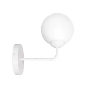 Selbi White Globe Wall Lamp with White Glass Shades, 1x E14