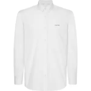 CALVIN KLEIN Stretch Poplin Slim Shirt - White