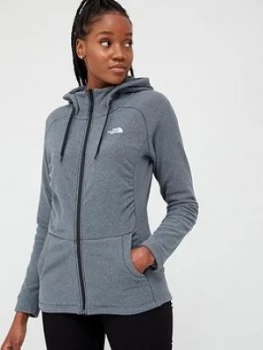 The North Face Mezzaluna Full Zip Hoodie - Black/White, Size L, Women