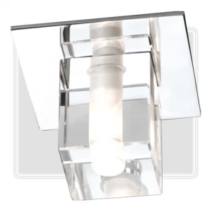 KnightsBridge Low Voltage IP65 Decorative Square Glass Bathroom Fitting and Lamp