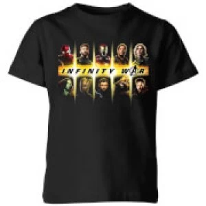 Avengers Team Lineup Kids T-Shirt - Black - 7-8 Years