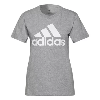 adidas LOUNGEWEAR Essentials Logo T-Shirt Womens - Medium Grey Heather / White