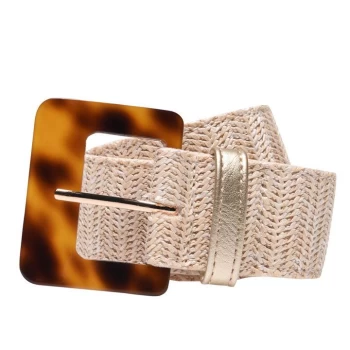 Biba Woven Raffia Belt - White