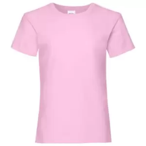 Fruit Of The Loom Girls Childrens Valueweight Short Sleeve T-Shirt (Pack of 2) (5-6) (Light Pink)