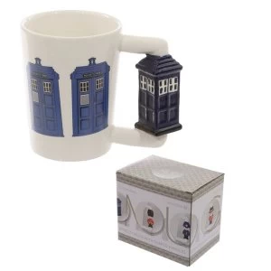 Ceramic Shaped Handle Police Box Mug