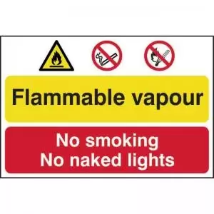 Flammable VapourNo Smoking Or Naked Lights&rsquo; Sign;