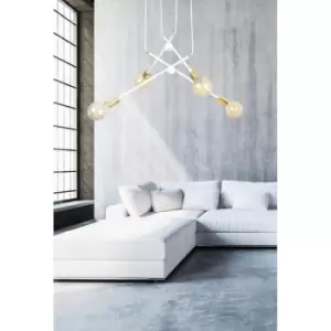 Geomet White Multi Arm Pendant Ceiling Light 4x E27