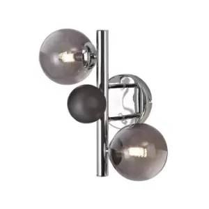 Wall Lamp, 2 x G9, Polished Chrome, Smoked Glass - Luminosa Lighting