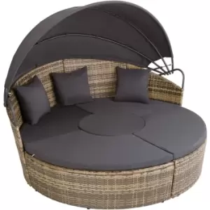 Tectake Island Rattan Sun Lounger Day Bed - Brown