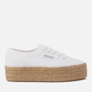 Superga Womens 2790 Cotropew Flatform Espadrille Trainers - White - UK 3