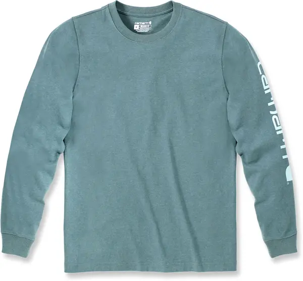 Carhartt Logo Longsleeve, turquoise, Size S