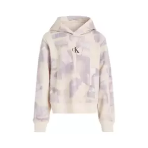 Calvin Klein Jeans Brush Stroke Aop Hoodie - Cream