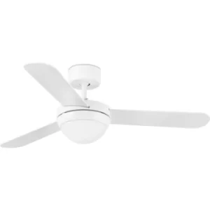 Faro Feroe 2 Light Small Ceiling Fan White, Maple with Light, E14