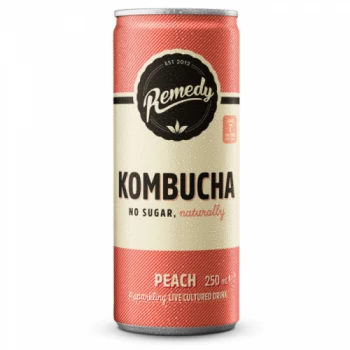 Remedy Kombucha Can Peach - 250ml (Case of 6)