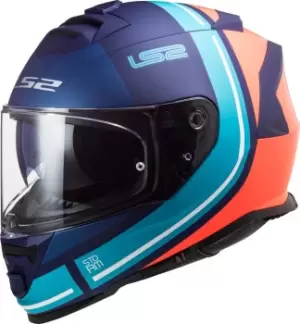 LS2 FF800 Storm Slant Helmet, blue-orange Size M blue-orange, Size M