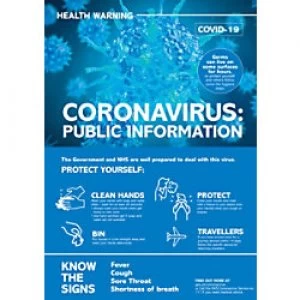 Health & Safety Poster Corona Virus: Public Health Plastic 42 x 59.4 cm