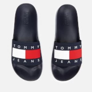 Tommy Jeans Mens Flag Pool Slide Sandals - Midnight - UK 10.5 - Blue