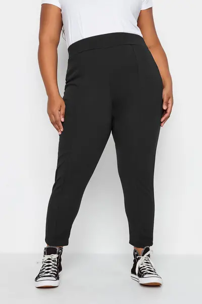 Yours Tapered Trousers Black