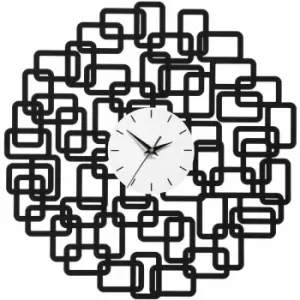 Black Iron Squares Design Wall Clock - Premier Housewares