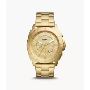 Fossil Mens Privateer Sport Chronograph Gold-Tone Stainless Steel Watch - Gold