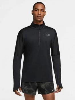 Nike Element Run Division 1/2 Zip Top - Black, Size 2XL, Men