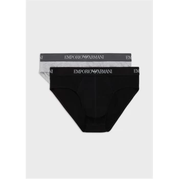 Emporio Armani Underwear 2 Pack Slip Briefs - 97120Tux Blk/Gr