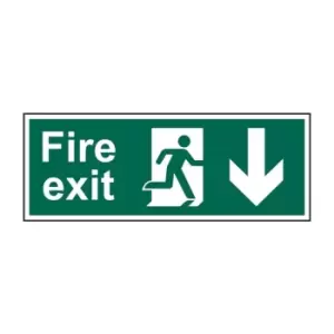 Fire Exit (Man Arrow Down) - RPVC (600 x 200mm)