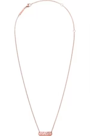 Ladies Calvin Klein Rose Gold Plated Love Message Necklace KJ7CPN100200