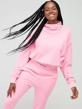 adidas Studio Lounge Crop Hoodie - Pink Size M Women