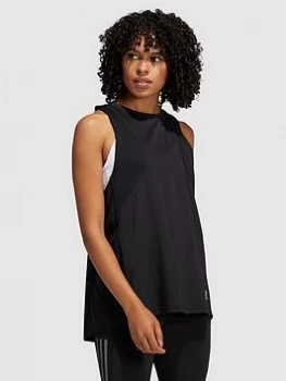 adidas Own The Run Tank Top - Black, Size 2Xs, Women