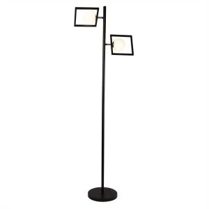 2 Light Floor Lamp Matt Black, G9