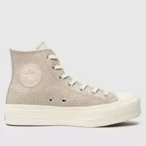 Converse Beige All Star Lift Croco Trainers